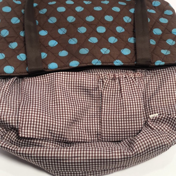 Woman’s blue & brown Belvah spring polka dot bag - Picture 13 of 15